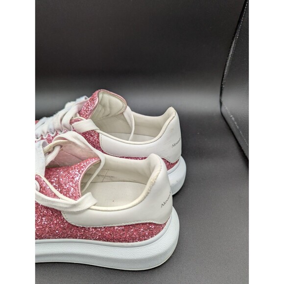 Alexander McQueen Womens Sz 8.5 EU 38.5 Pink Glitter Oversize Sneakers - Picture 11 of 14